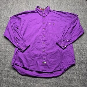 Urgent Gear Vintage 90s Solid Purple Cotton Twill Long Sleeve Shirt Mens Size XL